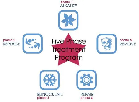 A five phase treatment program is shown in this diagram.