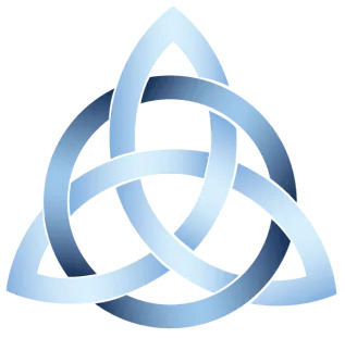 A blue triquetra symbol is shown in this picture.