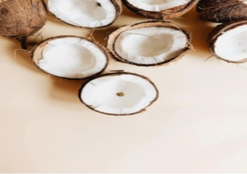 A close up of some coconuts on a table